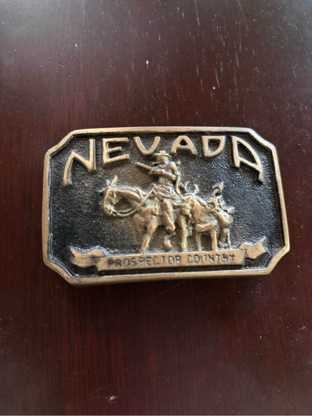 Nevada Prospector Country Solid Brass Belt Buckle